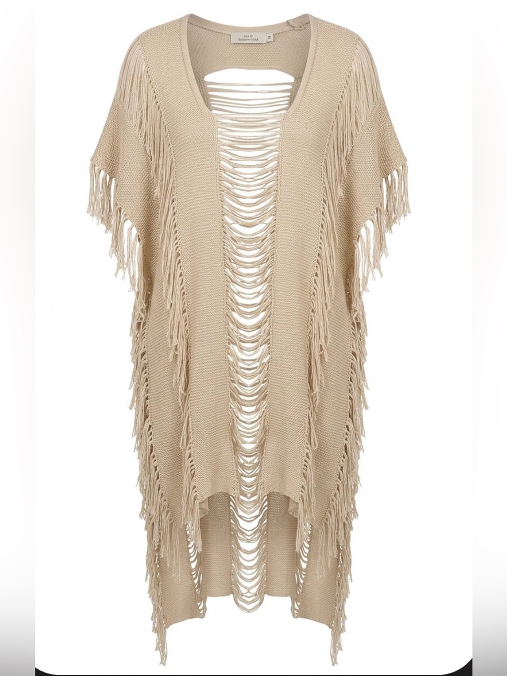 Pebby Forevee Women’s Fringe Knit Swim Coverup - Cream